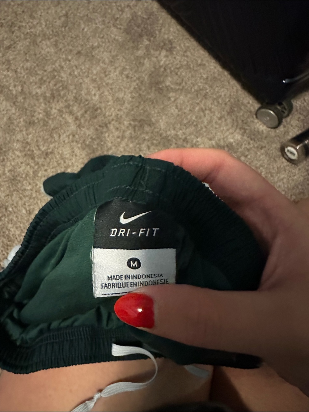 Nike Women’s Dark Green Athletic Shorts MSU - Picture 3 of 3